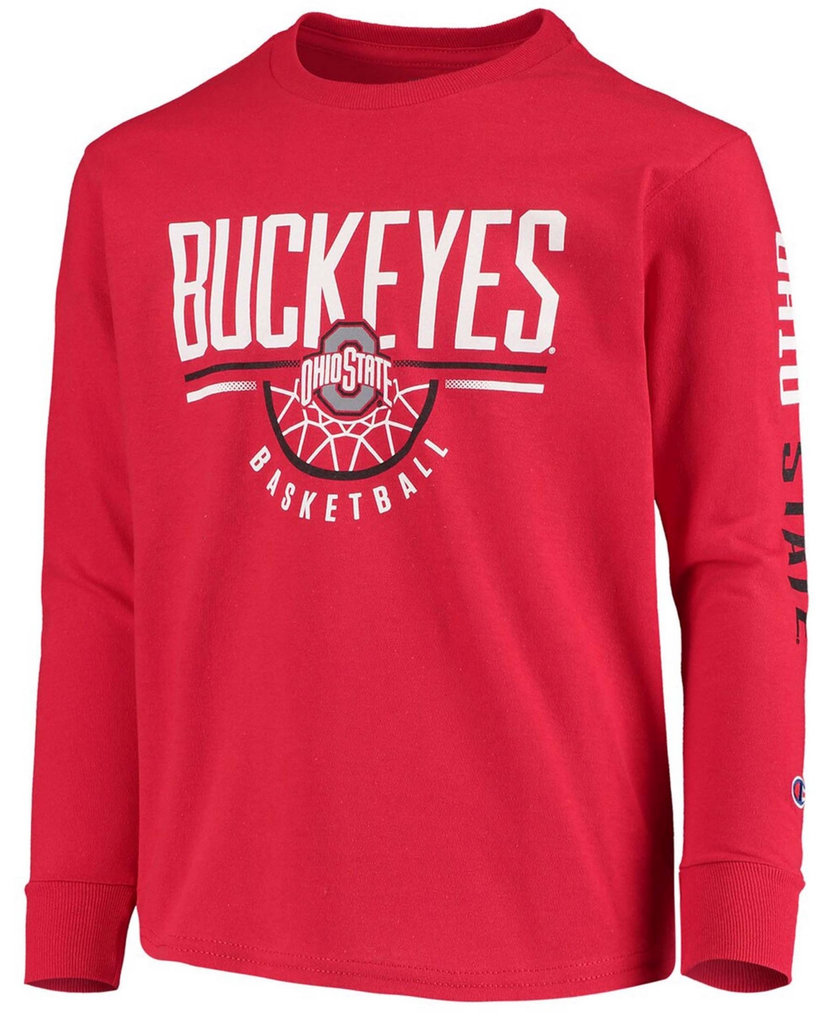 Big Boys and GirlsOhio State Buckeyes Basketball Long Sleeve T-shirt - Scarlet