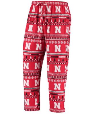 Men's Scarlet Nebraska Huskers Ugly Sweater Knit Long Sleeve Top and Pant Set