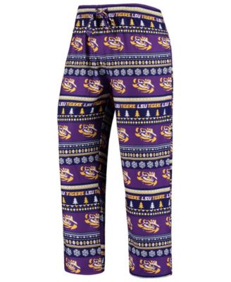 Men's Purple LSU Tigers Ugly Sweater Knit Long Sleeve Top and Pant Set