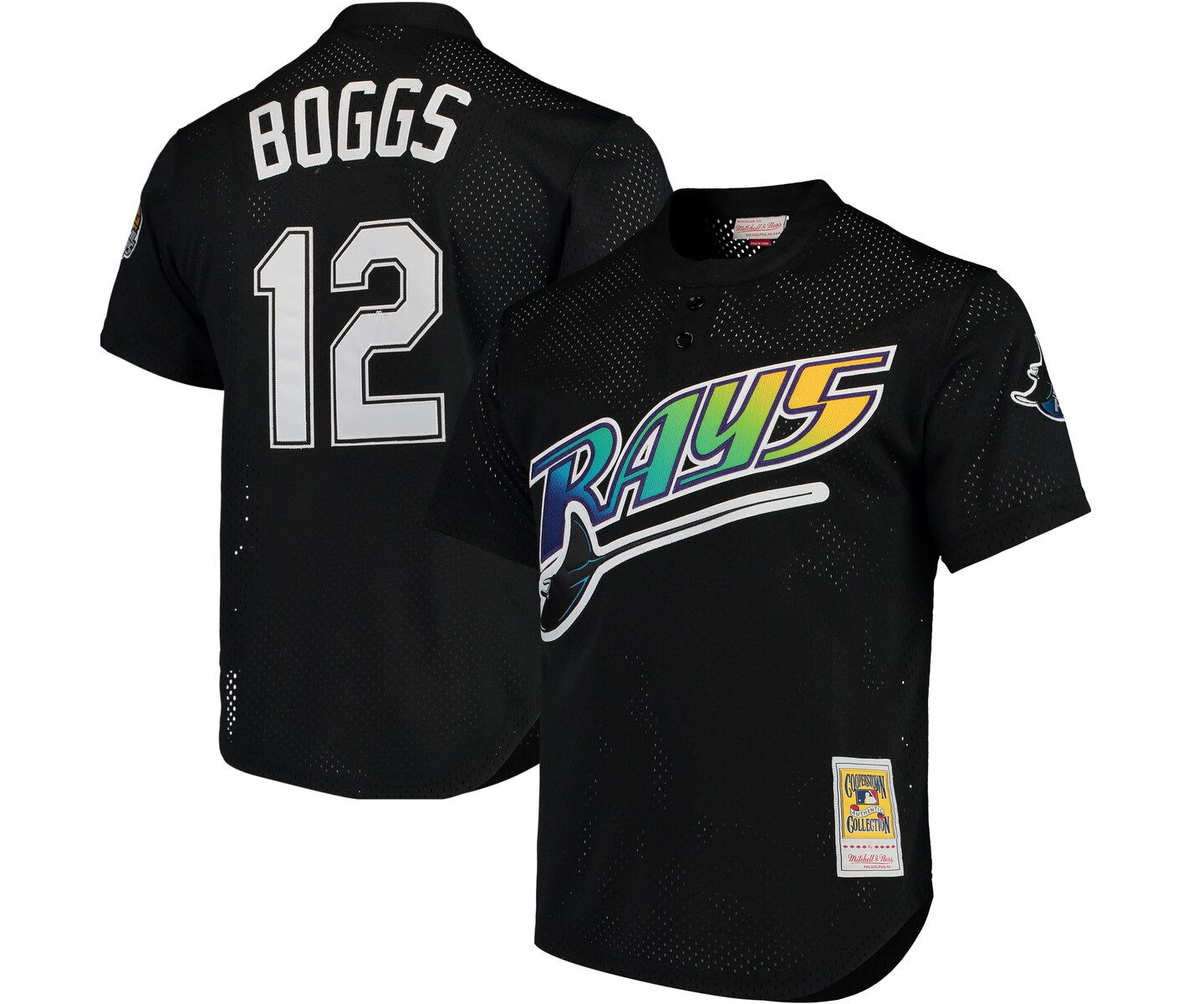 Мужской топ Mitchell & Ness Tampa Bay Rays Cooperstown Collection 1991 Mesh Batting Practice Jersey - Wade Boggs — фото 1