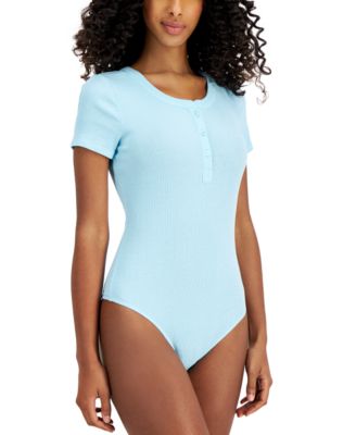 Photo 1 of SIZE XL - Jenni Ribbed Henley Bodysuit, Created for Macy's