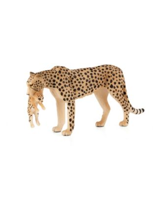 Mojo Realistic International Wildlife Cheetah Female with Cub Figurine