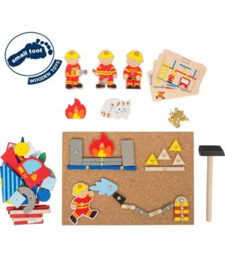 Small Foot Wooden Toys Fireman Theme Hammer Arts and Crafts Playset