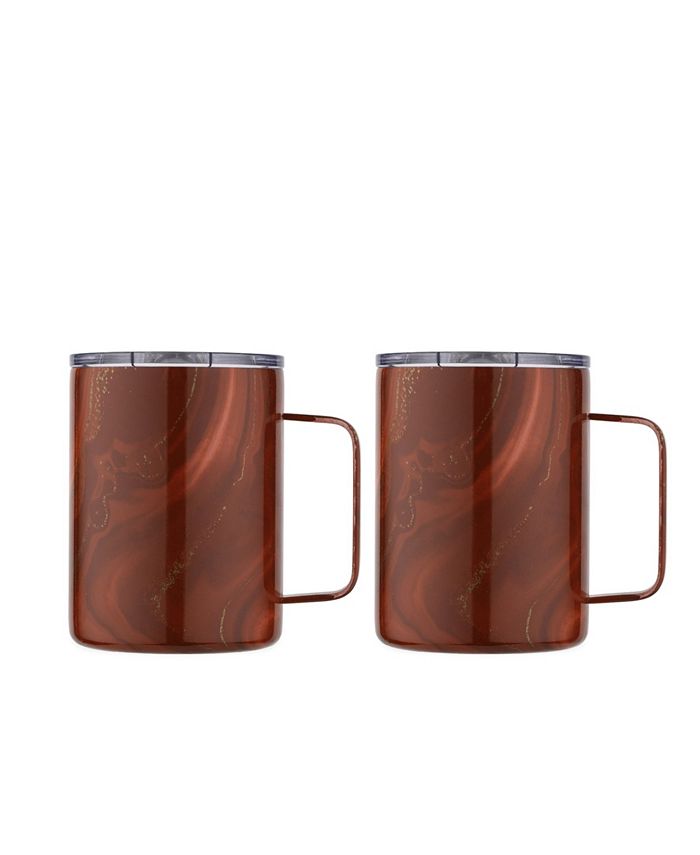 Godinger Coffee Mugs, Tea or Hot Water Glass Cups - Dublin Collection, Set  of 4, 10 fluid ounces