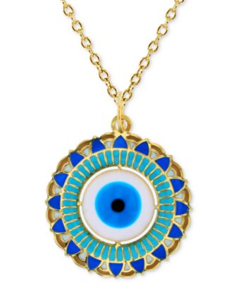 enamel evil eye pendant