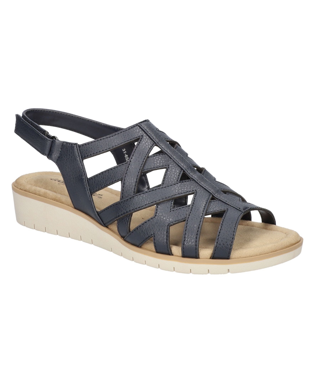Easy Street Women's Carly Wedge Sandals Women's Shoes In Black | ModeSens