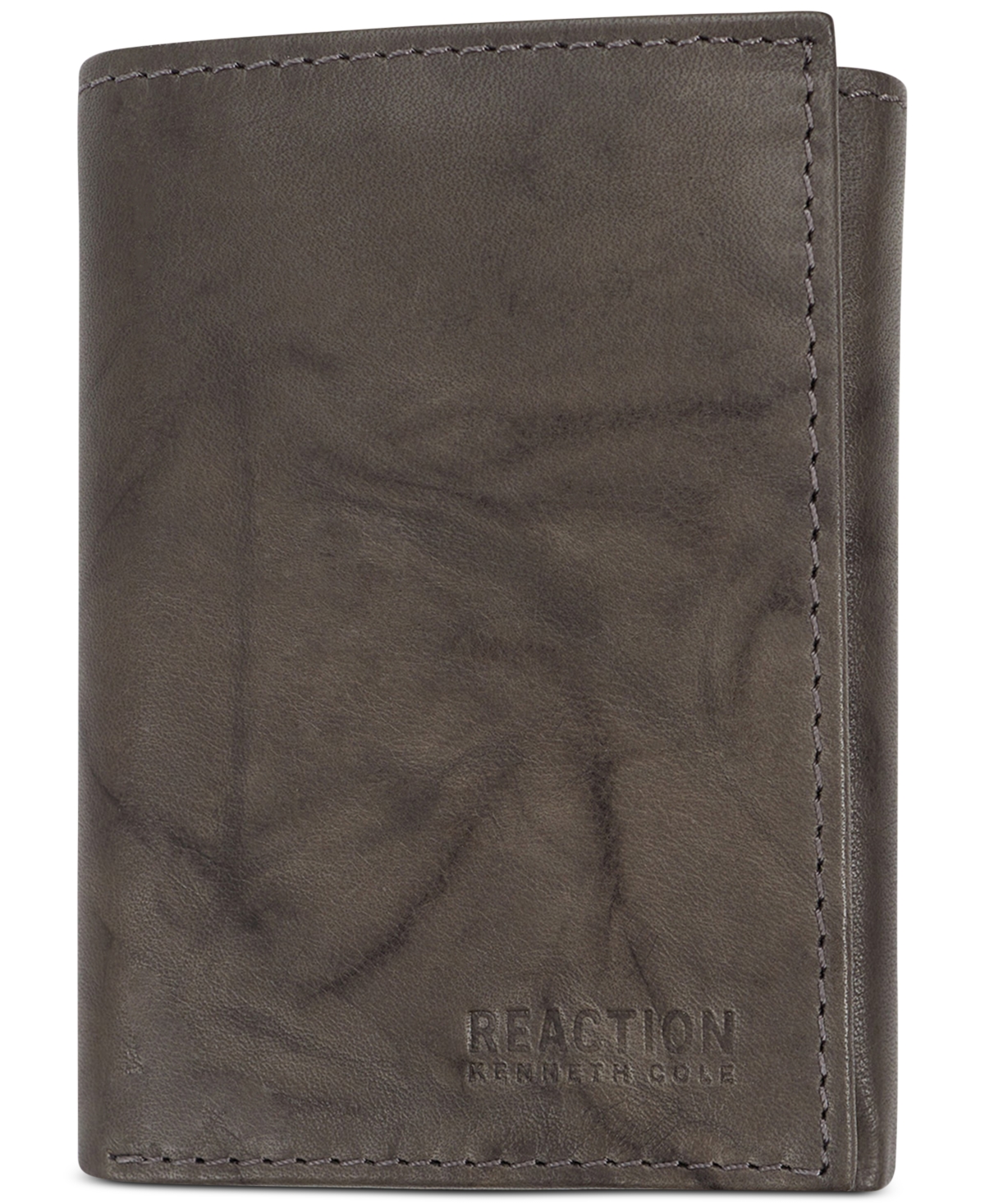 Kenneth Cole Reaction Men's Leather Rfid Extra-capacity Trifold In Grey