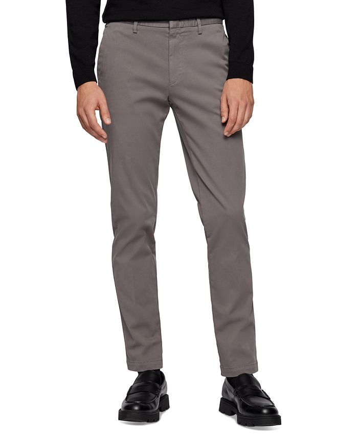 Hugo Boss Men's Tapered-Fit Stretch Cotton Pants - Macy's