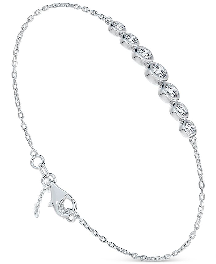 De Beers Forevermark - Diamond Seven Stone Bezel Chain Bracelet (7/8 ct. t.w.) in 14k White Gold