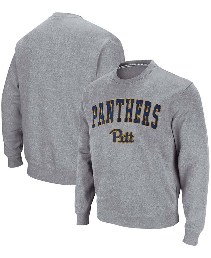 Colosseum Men s Heathered Gray Pitt Panthers Arch Logo Sweatshirt