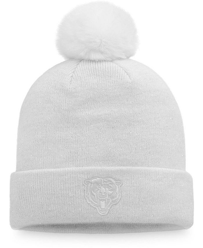 Fanatics Women's White Chicago Bears Winter Lights Sparkle Cuffed Knit Hat  with Pom - Macy's