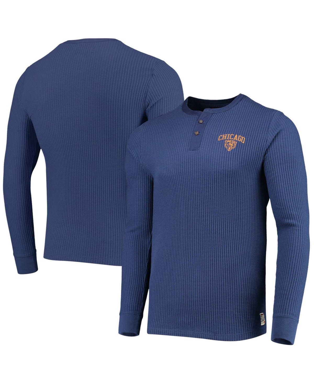 Men's Navy Chicago Bears Thermal Henley Long Sleeve T-shirt - Navy