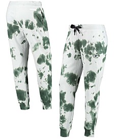 Women's White, Green Green Bay Packers Melody Tie-Dye Jogger Pants