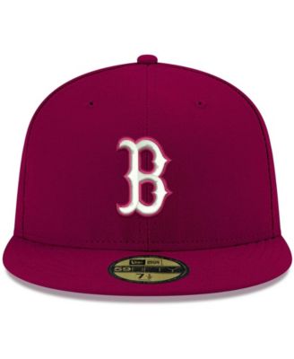 Men's Cardinal Boston Red Sox Logo White 59FIFTY Fitted Hat