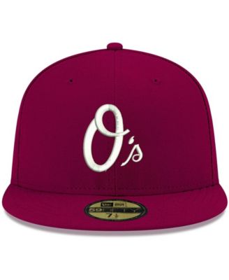 Men's Cardinal Baltimore Orioles Logo White 59FIFTY Fitted Hat