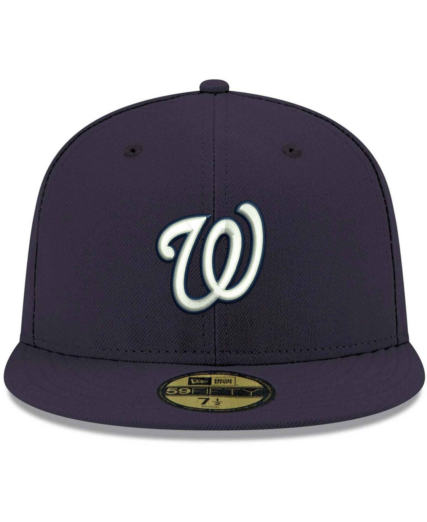 Мужская кепка New Era Navy Washington Nationals Logo White 59FIFTY Fitted Hat — фото 3