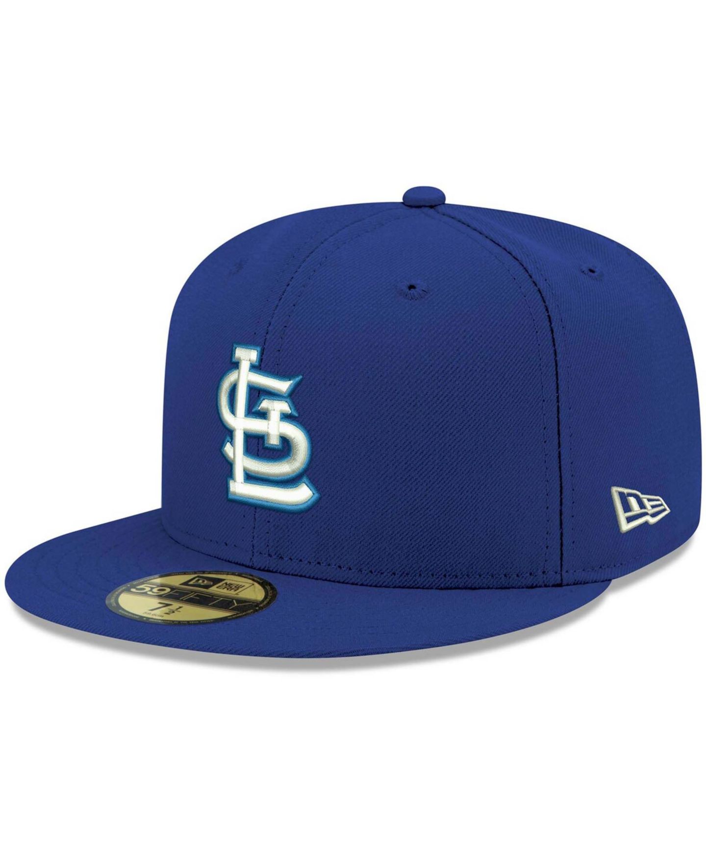 Мужская кепка New Era Royal St. Louis Cardinals Logo White 59FIFTY Fitted Hat — фото 2