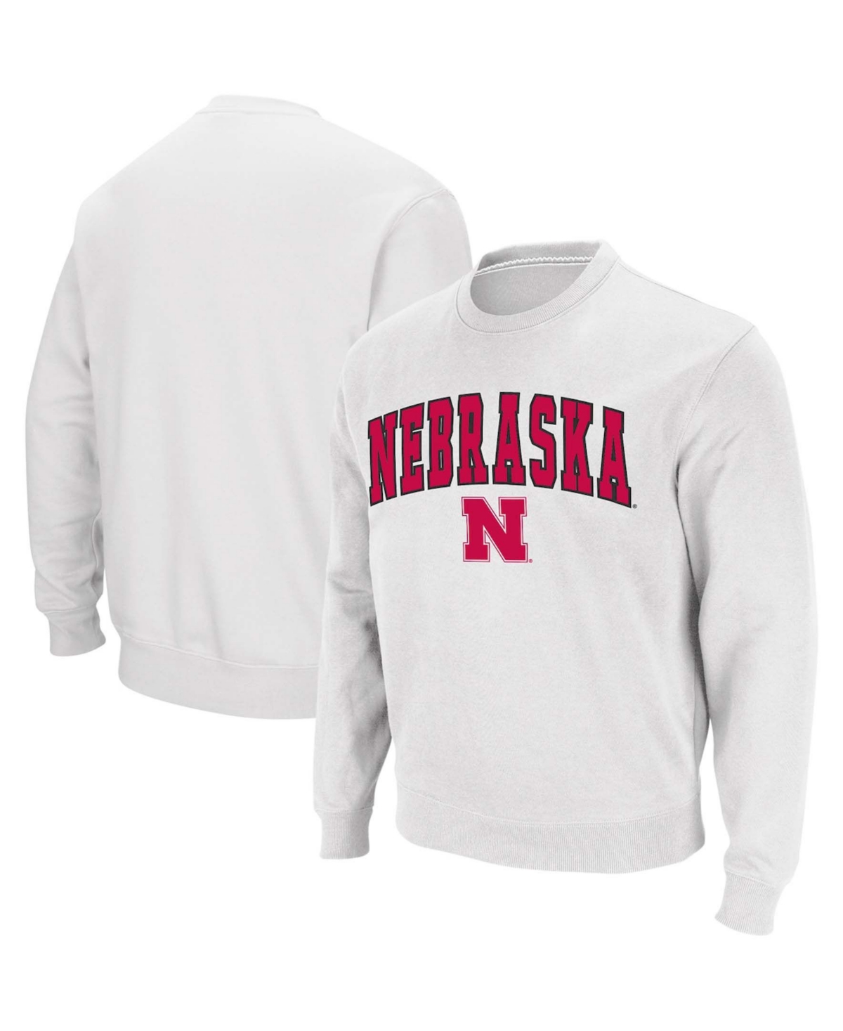 Colosseum Men's Nebraska Huskers Arch & Logo Pullover Sweatshirt In White