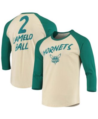 Men's LaMelo Ball Cream Charlotte Hornets NBA 3/4 Sleeve Raglan T-shirt