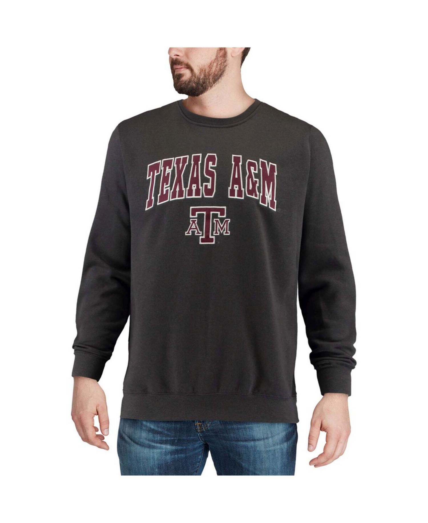 Men's Texas A&M Aggies Arch Logo Crew Neck Sweatshirt