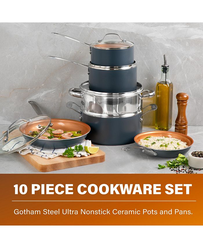 Gotham Steel CLOSEOUT! NonStick TiCeramic 10 Piece Round Cookware Set