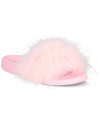 Photo 1 of INC International Concepts Women's Marabou Pool Slides, L 9/10