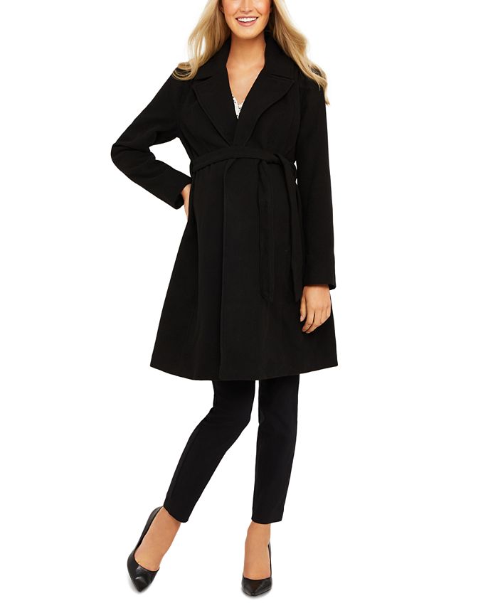 Motherhood Maternity Button-Front Belted Jacket - Macy's