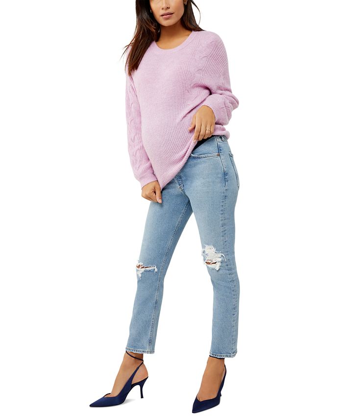 AGOLDE Riley Secret Fit Belly® Ripped Maternity Jeans Macy's