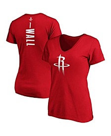 Women's John Wall Red Houston Rockets Playmaker Name Number V-Neck T-Shirt