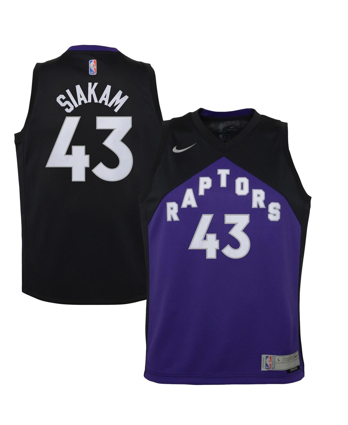 Big Boys Pascal Siakamand Purple Toronto Raptors 2020 and 21 Swingman Player Jersey - Earned Edition - Black, Purple