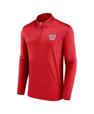 Men's Red Washington Nationals Underdog Mindset Quarter-Zip Top