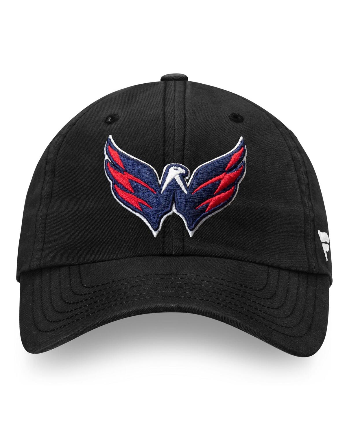 Men'sWashington Capitals Core Primary Logo Adjustable Hat - Black