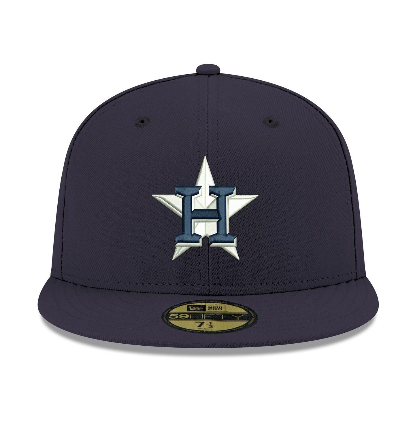 Мужская бейсболка New Era Houston Astros Logo White 59FIFTY Fitted, Navy — фото 3