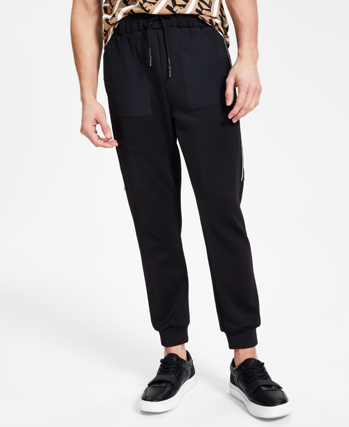 Karl Lagerfeld Men's Logo Tape Jogger Pants In Black | ModeSens