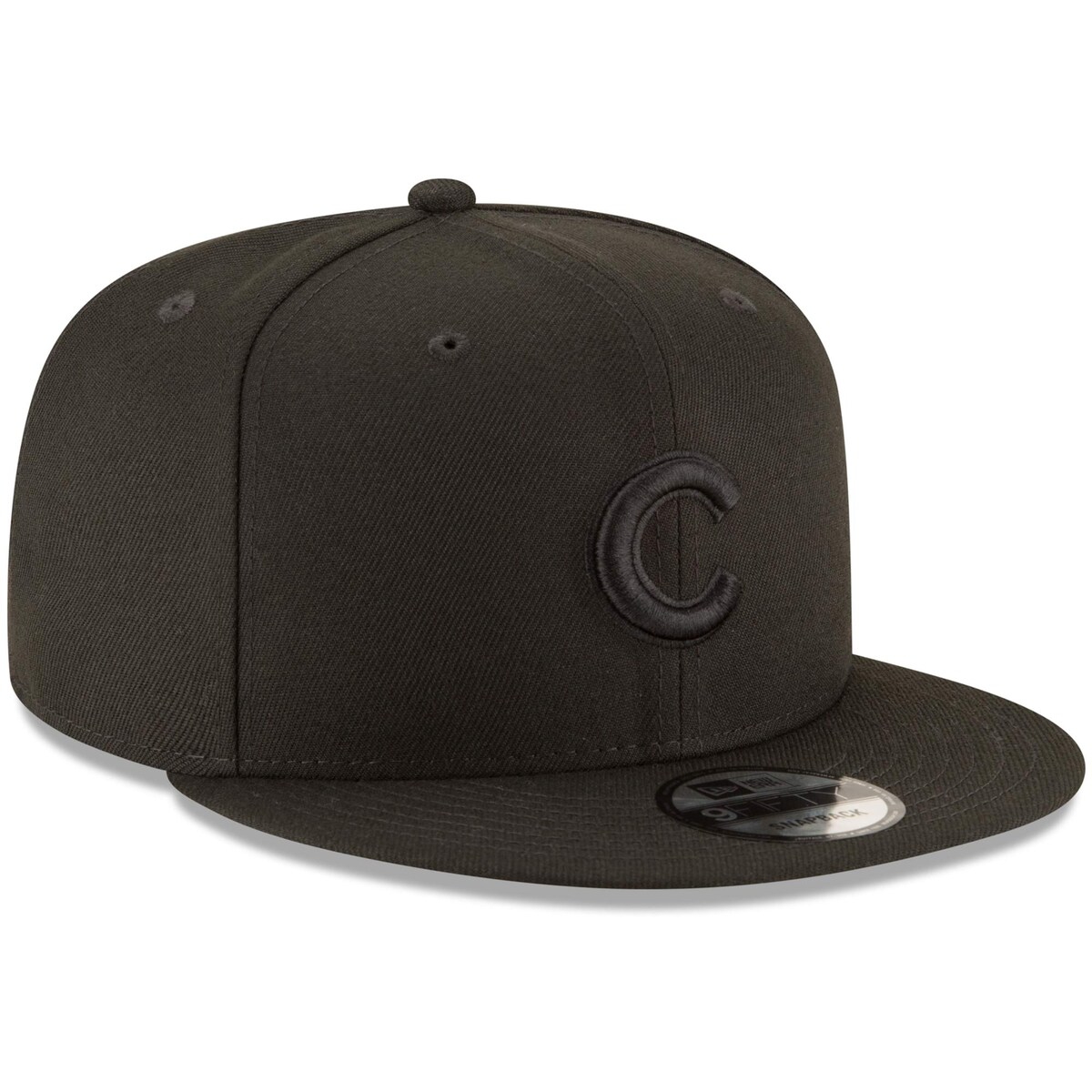 Shop New Era Men's Chicago Cubs Black On Black 9fifty Team Snapback Adjustable Cap