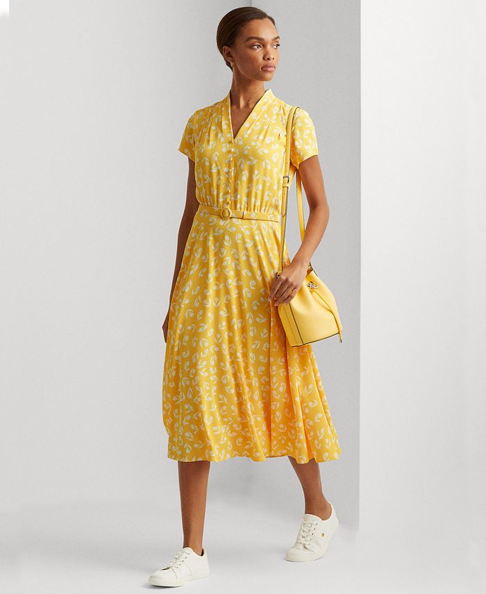 Lauren Ralph Lauren Tulip-Print A-Line Midi Dress - Macy's
