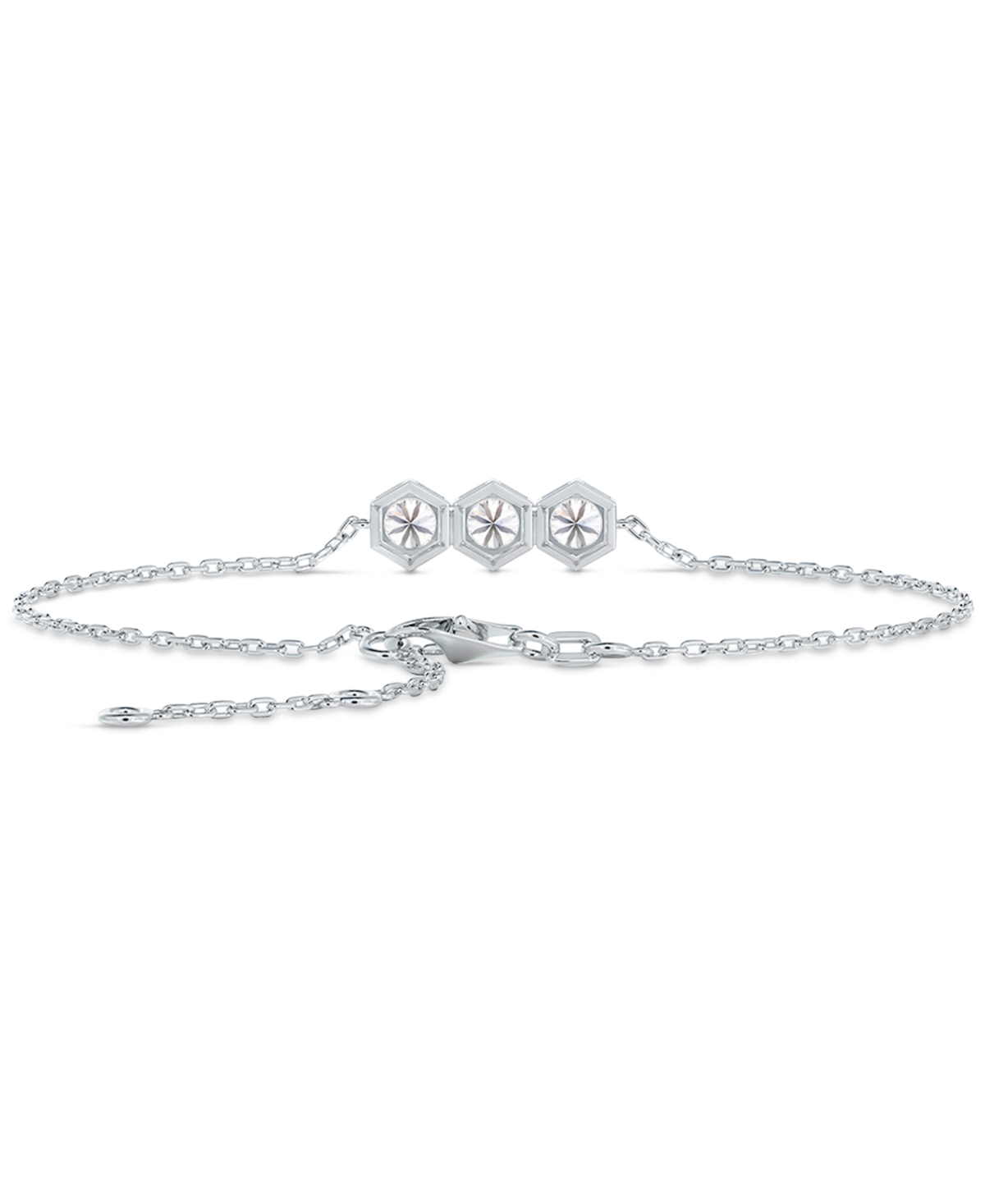 Portfolio by De Beers Forevermark Diamond Three Stone Honeycomb Chain Bracelet (5/8 ct. t.w.) in 14k- White Gold