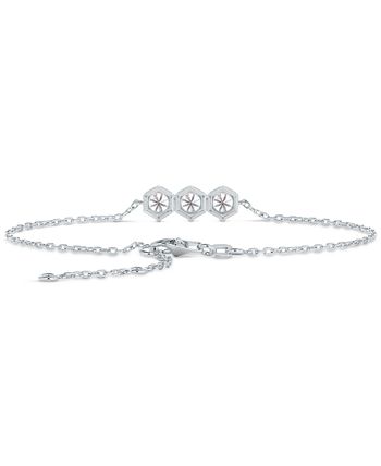 De Beers Forevermark - Diamond Three Stone Honeycomb Chain Bracelet (5/8 ct. t.w.) in 14k White Gold