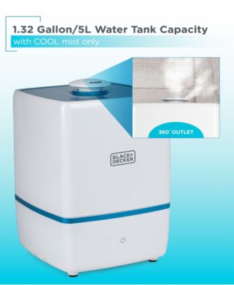 BLACK+DECKER 1.32 Gal. Cool Mist Ultrasonic Tabletop Humidifier 550 Sq. Ft.
