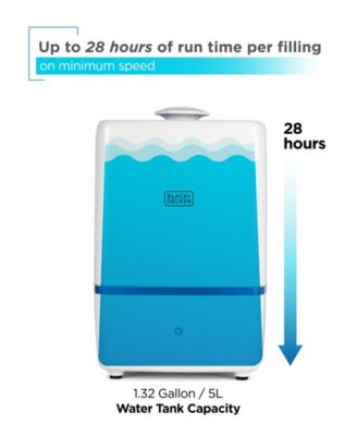 BLACK+DECKER 1.32 Gal. Cool Mist Ultrasonic Tabletop Humidifier 550 Sq. Ft.