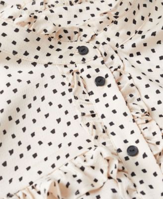 Women's Ruffles Printed Blouse