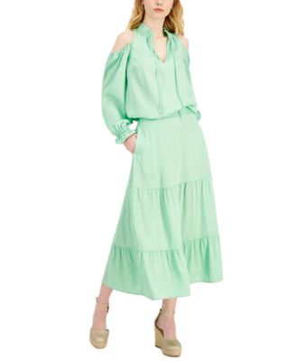 INC International Concepts - Cold-Shoulder Balloon-Sleeve Top