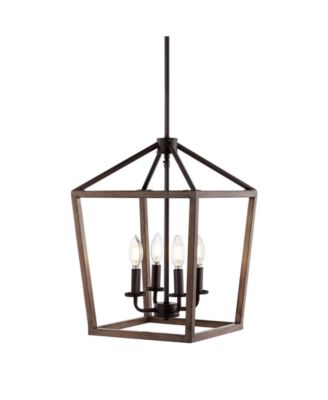 Oria 4-Light Iron Farmhouse Industrial Lantern LED Pendant
