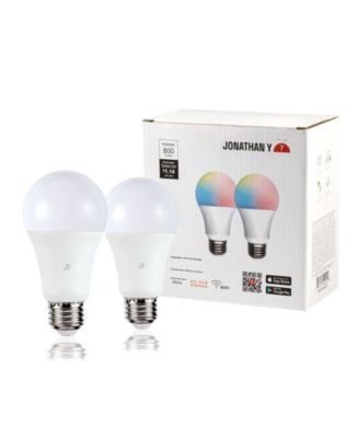 Smart A19 Dimmable Light Bulb - Dimmable Color Changing LED, Set of 2