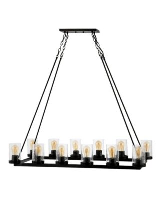 Athos 12-Light Seeded Rustic Farmhouse Linear LED Chandelier