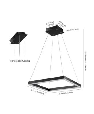 Nero Square Contemporary Modern Integrated LED Pendant Light