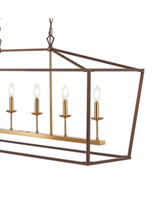 Pagoda Linear 6-Bulb Classic Traditional LED Pendant