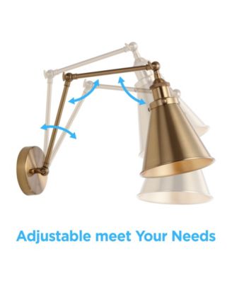 Rover Adjustable Classic Glam Arm Metal LED Wall Sconce, Set of 2