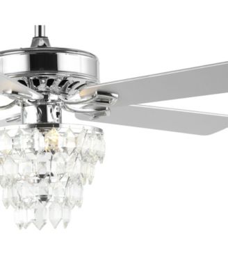 Mindy 3-Light Glam Modern Crystal Shade LED Ceiling Fan with Remote