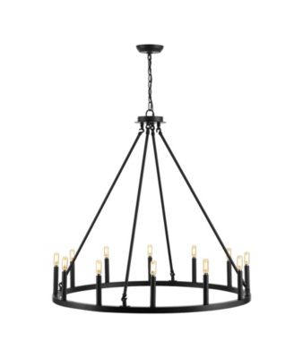 Gio 12-Light Iron Classic Industrial Ring LED Chandelier